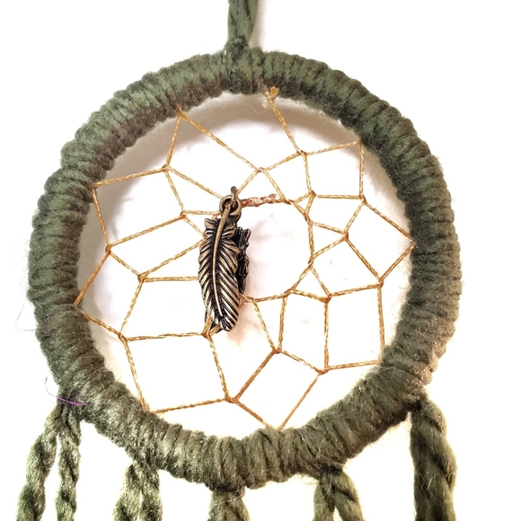 Homemade DreamCatcher, Olive Green - Picture 2 of 4